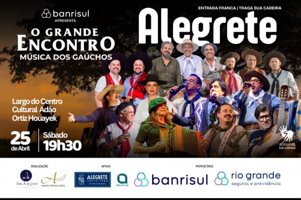 Alegrete será o palco da próxima apresentação de  O Grande Encontro - Música dos Gaúchos