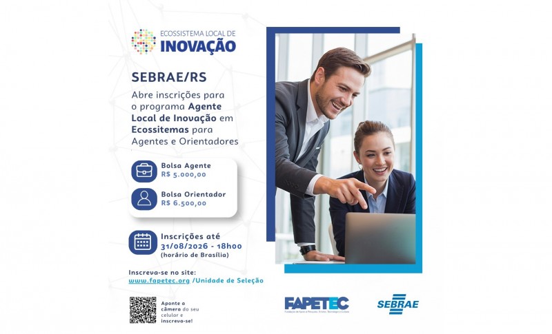 Últimos dias para se inscrever no Programa Agente Local de Inovação (ALI) do Sebrae/RS