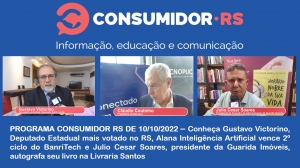 Programa Consumidor RS de 10 e 17/10/2022 no Canal Bah! 20/520 da Claro NET TV