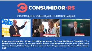 Programa Consumidor RS de 11/11/2024 na Masper TV Canal 20/520 da Claro NET TV