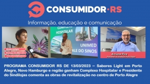 Programa Consumidor RS de 13/03/2023 no Canal Bah! 20/520 da Claro NET TV