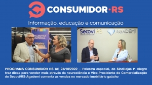 Programa Consumidor RS de 24/10/2022 no Canal Bah! 20/520 da Claro NET TV