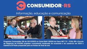 Programa Consumidor RS de 25/12/2023 no Canal Bah! 20/520 da Claro NET TV