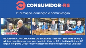 Programa Consumidor RS de 27/06/2022 no Canal Bah! 20/520 da Claro NET TV