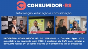 Programa Consumidor RS de 28/11/2022 no Canal Bah! 20/520 da Claro NET TV